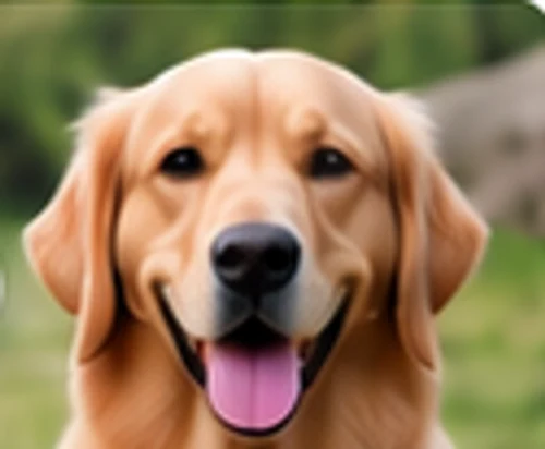 A golden retriever outdoors