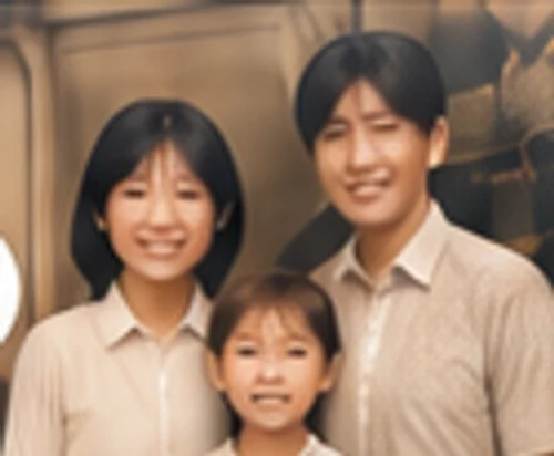 A family portrait with parents and their young child
